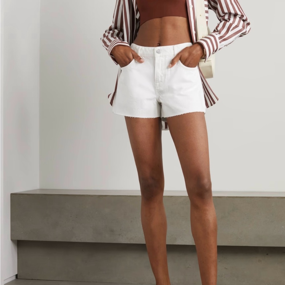Anthropologie Frame Denim White High Waist Shorts